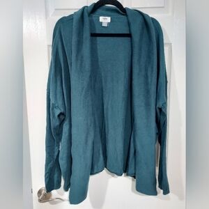 Old Navy Teal Blue Open Front Long Sleeve Cardigan in Size XXL